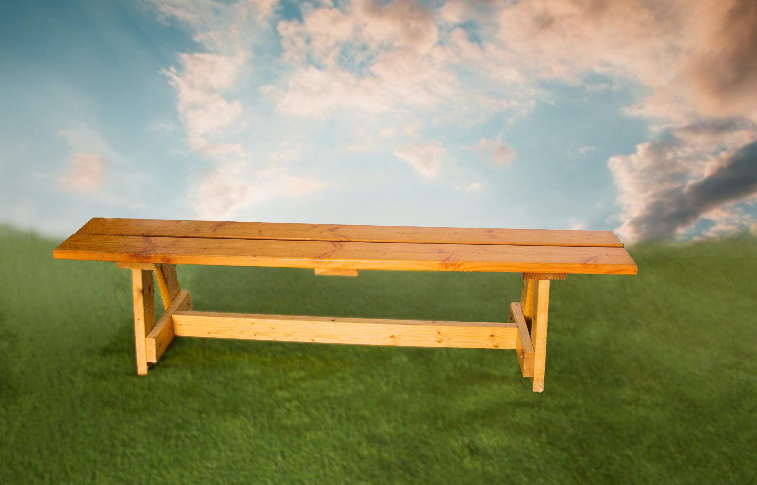 Natural Wood Bench 6ft
