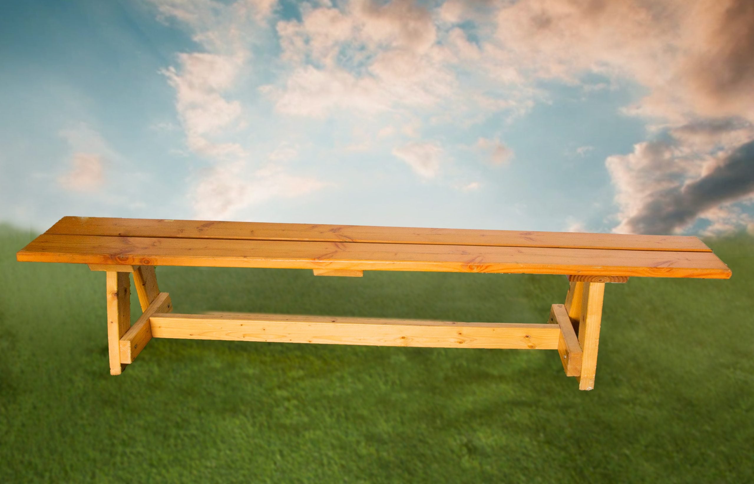 Natural Wood Bench 8ft