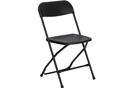 Black Folding Chair With Metal Frame