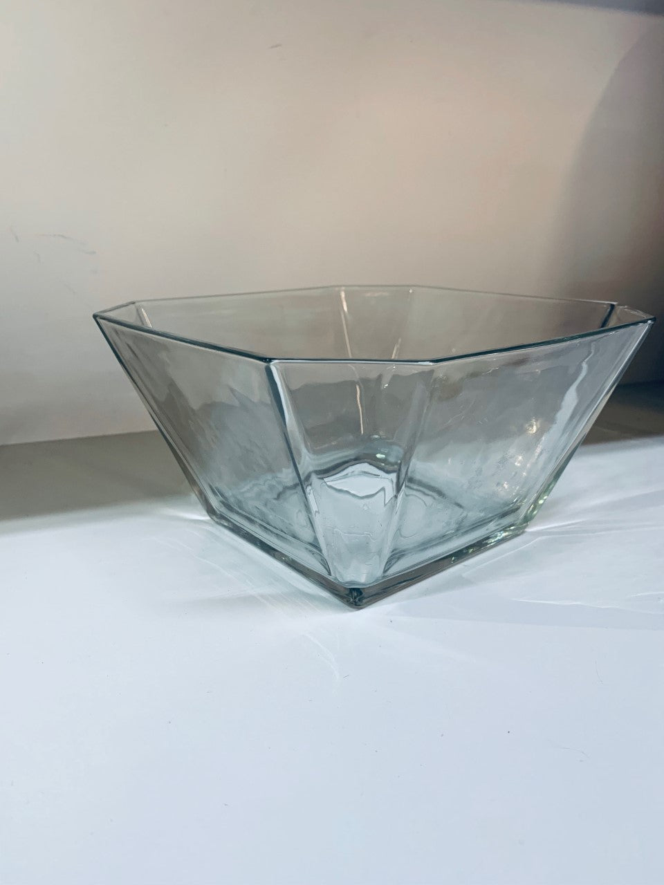 Octagonal Glass Serving Bowl