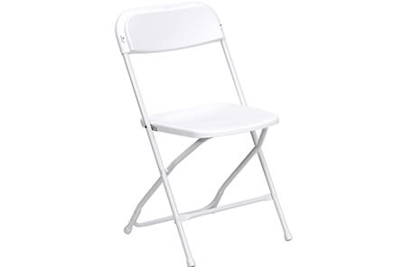 Metal Frame White Folding Chair